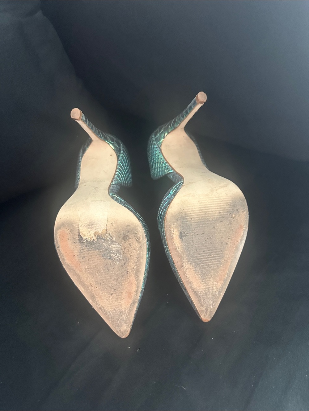 Steve Madden Iridescent Mermaid-Scale Pointed Toe Pumps - Green/Blue - Picture 5 of 5